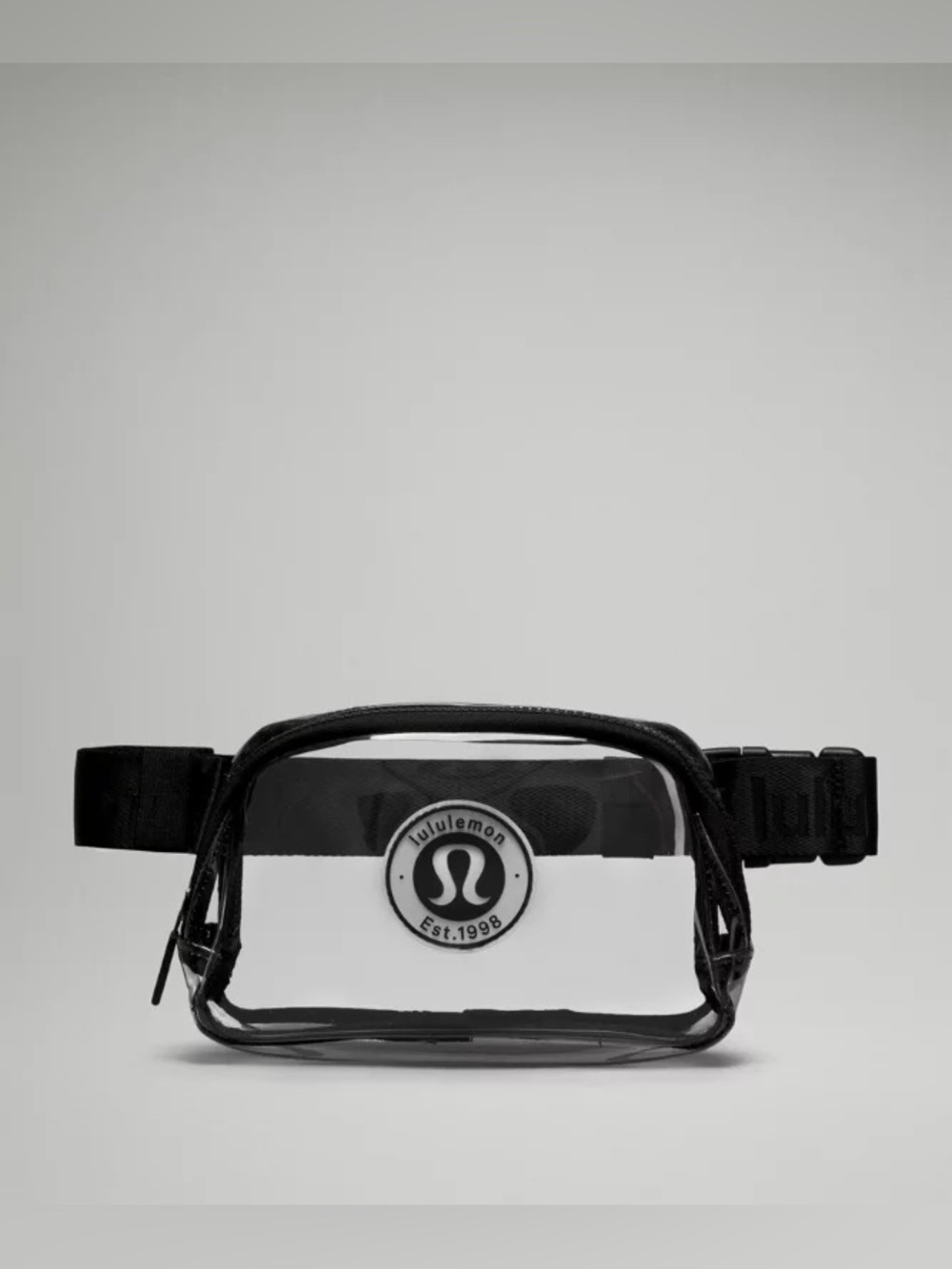 Lululemon Everywhere Belt Bag Clear Transparent Black Logo NWT